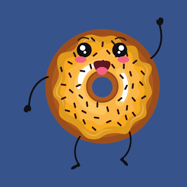 Smiling friendly Cartoon Donut by InkyArt