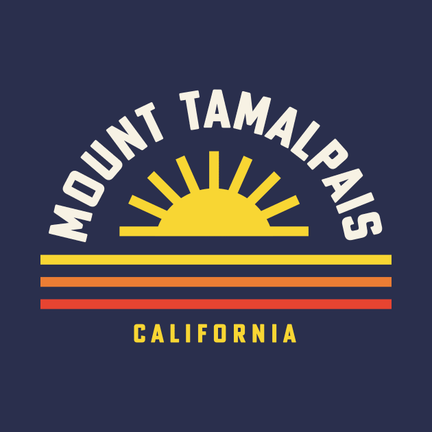 Mount Tamalpais State Park Retro Vintage Stripes Sunset by PodDesignShop