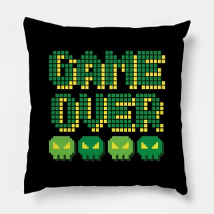 8-bit retro Game Over pixel art design Pillow