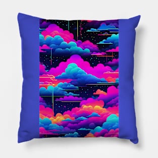 Fantasy neon clouds Pillow