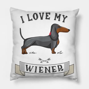 I Love My Wiener Pillow