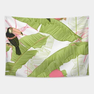 Seamless floral background with petunia toucan Tapestry