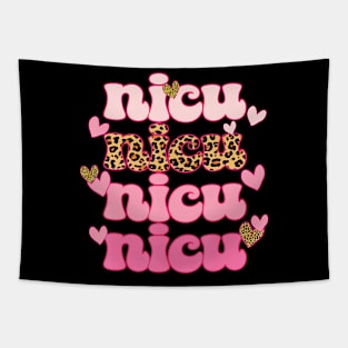 Leopard Cute Heart Funny Nicu Nurse Happy Valentines Day Tapestry