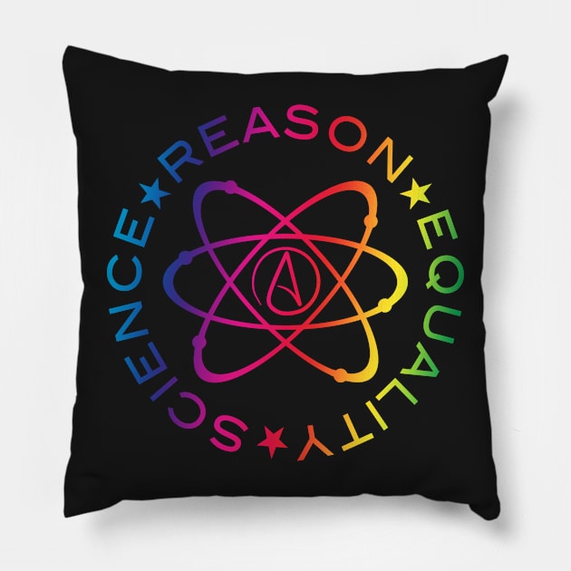 Science Reason Equality Rainbow Pillow by WFLAtheism