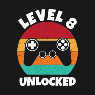 Level 8 Unlocked Video Game Birthday T-Shirt