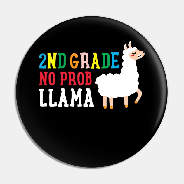 2nd Grade No Prob Llama Back To School Education Girl Gift Pin by FONSbually