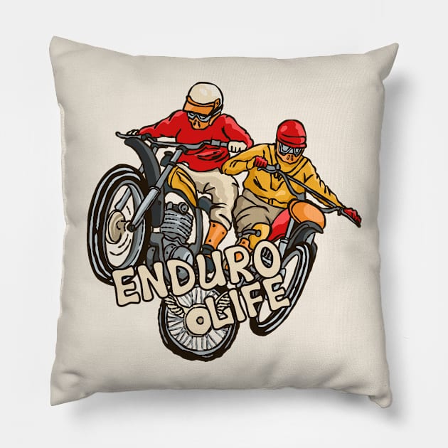 Enduro bike Pillow by Stenau Artwerk