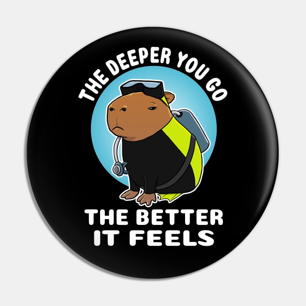 The deeper you go the better it feels Capybara Scuba Diver Costume Pin by capydays