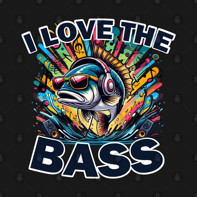 I Love The Bass Funny Fish Pun by SubtleSplit