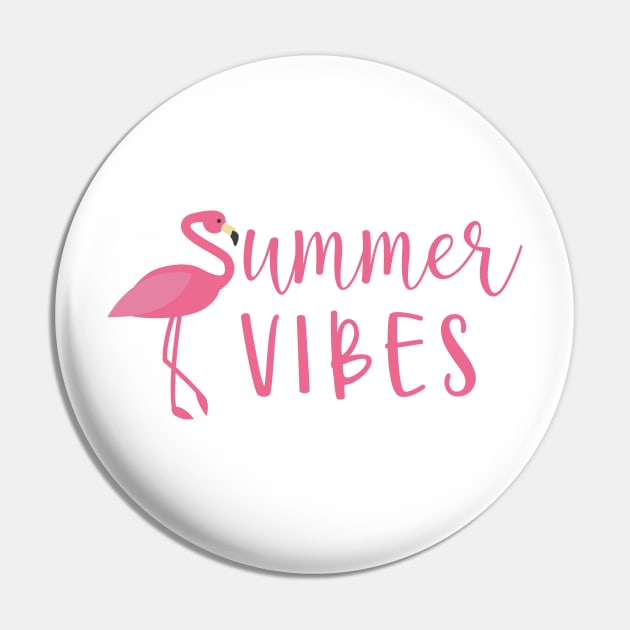 Summer vibes with pink flamingo - funny vacation saying