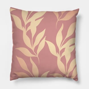 Rose Gold Pattern Leaf Pillow