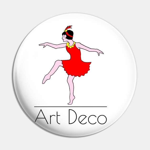 Art Deco Dancing Girl Pin by Michelle Le Grand