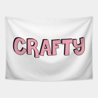 Film Crew On Set - Crafty - Pink Text - Front Tapestry