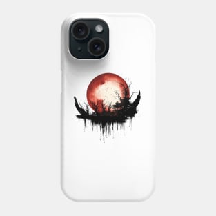 Blood Moon Dark Fantasy Art, Full Moon in Red Witch Gothic Phone Case