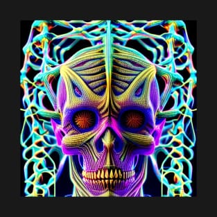 Trippy Psychedelic Pattern Skull 8 T-Shirt