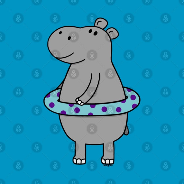 Hippo with an innertube by Coconut Moe Illustrations