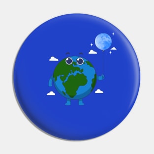 Earth And Moon Pin