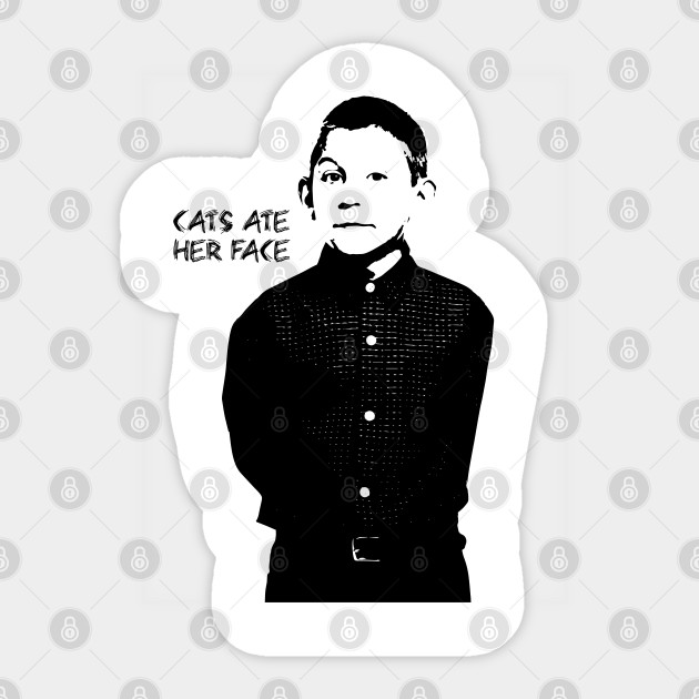 Se La Comieron Los Gatos Cats Ate Her Face Sticker Teepublic