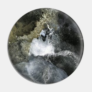 Abstract art in black, grey and gold Pin