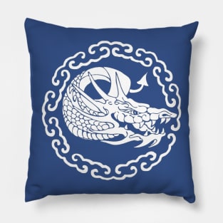 White Dragon In Clouds Pillow