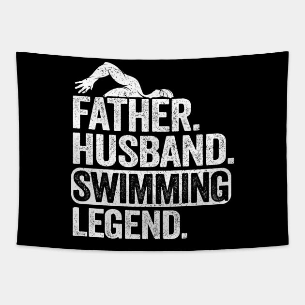 Husband Swimming Legend Swimmer Dad Father's Day Tapestry by Kuehni