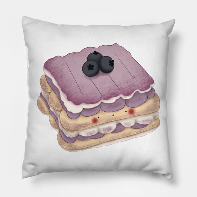 Cute blueberry cake Pillow by Dsanstudio