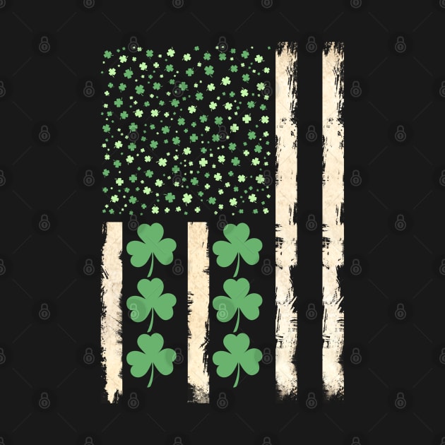 Vintage St Patricks Day Irish American Flag Shamrock by Clouth Clothing 