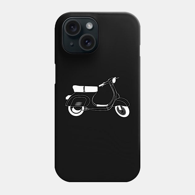 Vespa Primavera ET3 White Outline Phone Case by kindacoolbutnotreally