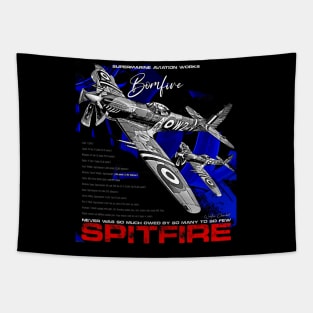 Spitfire Vintage English WW2 Fighter Aircraft Tapestry