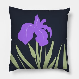 Purple Iris Summer Flower Wildflower Floral Pillow