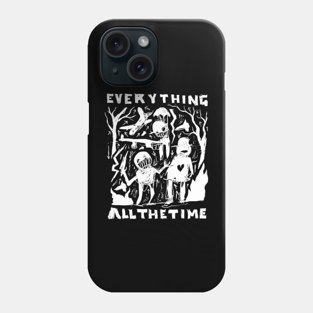 Everything All the Time - Idioteque illustrated lyrics - Inverted Phone Case by bangart