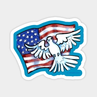 US Flag Dove Magnet