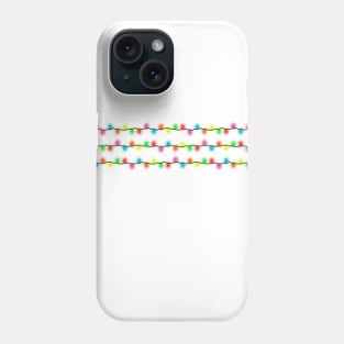 String of Pixel Glowing Christmas Lights (White) Phone Case