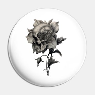 Skull Flower Pin