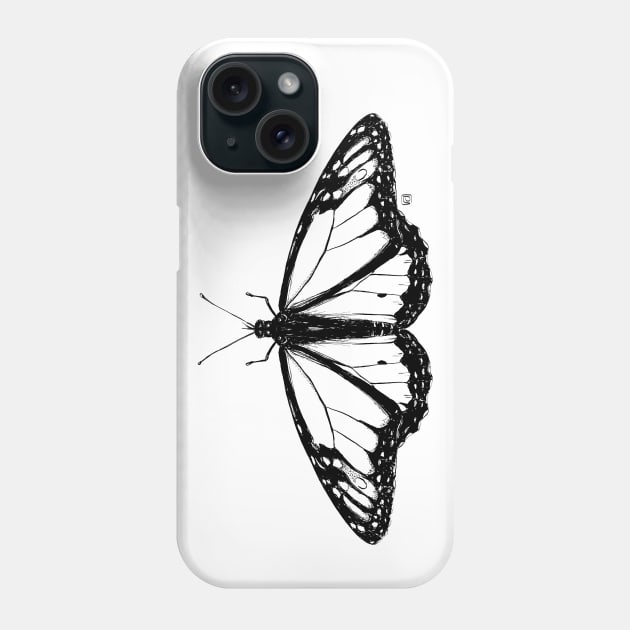 Not so real Butterfly I black-and-white Phone Case by VeraAlmeida