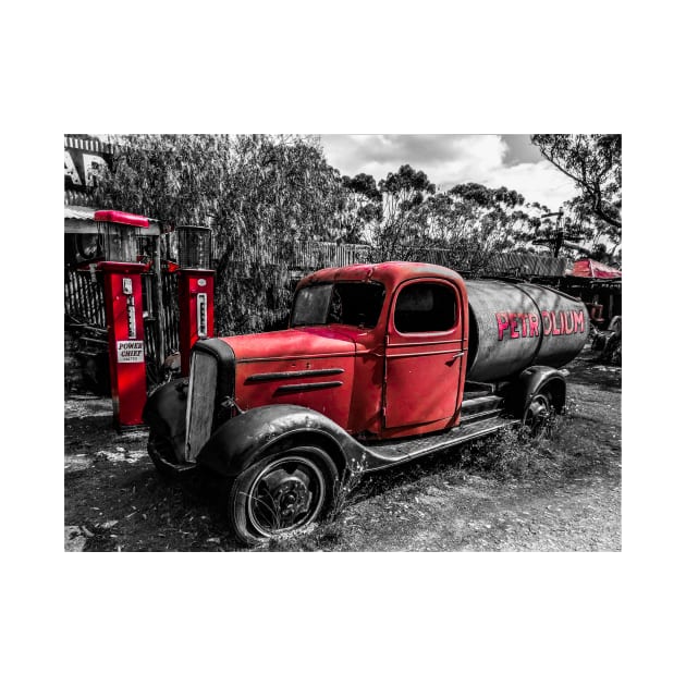 Red Vintage Fuel Truck by Andyt