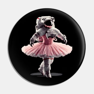 Cute Astronaut in Tutu Ballet Dancing Funny Ballet Pin