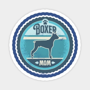 Boxer Mom - Distressed Boxer Dog Silhouette Design Magnet