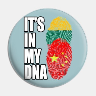 Lithuanian And Chinese Mix Heritage DNA Flag Pin