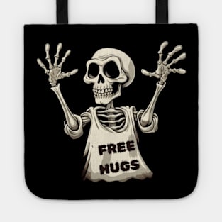 Free Hugs Funny Halloween Skeleton Tote