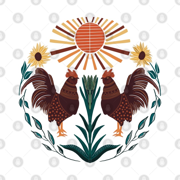 Folk Art Rooster Design by Suneldesigns