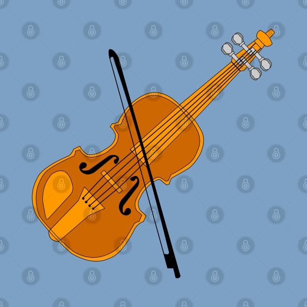 Violin Drawing Black Bow by Barthol Graphics