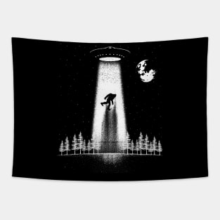 Bigfoot Ufo Abduction Tapestry