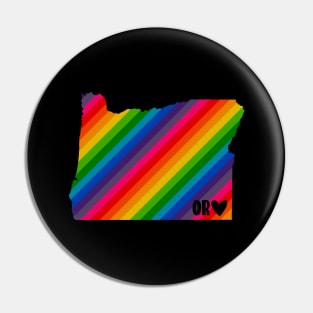 USA States: Oregon (rainbow) Pin