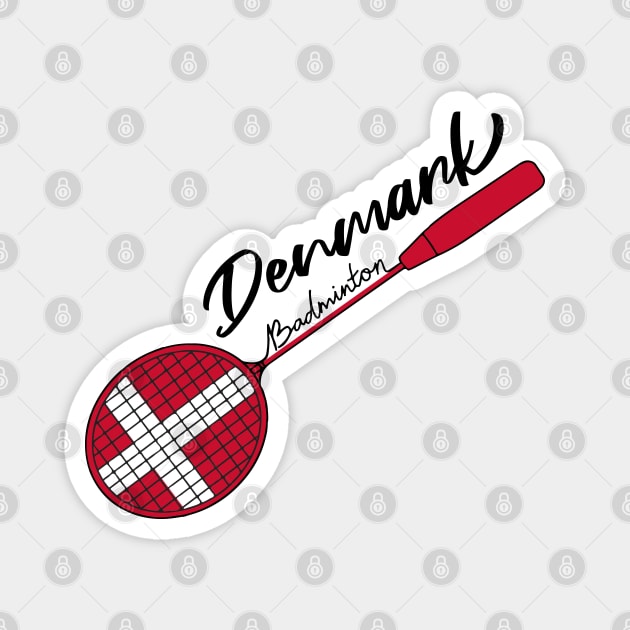 Denmark Badminton Racquet Sports (Denmark) Flag Country Magnet by Mochabonk