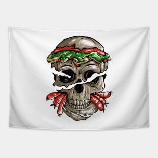 burger skull Tapestry