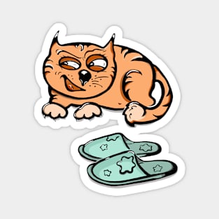 funny cat (colored) Magnet