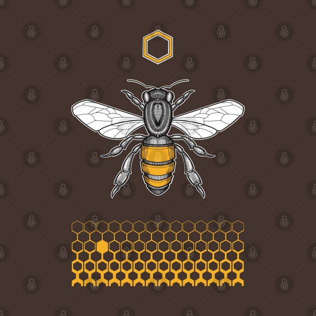 bee and hexagonal pattern by weilertsen