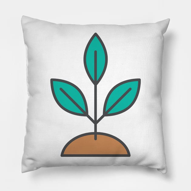 Sapling Environment Icon Pillow by SWON Design