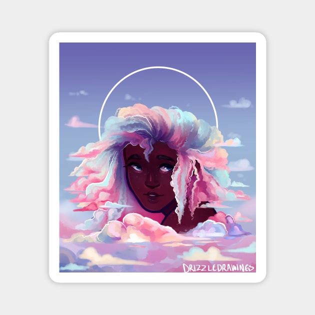 Lady In The Clouds Magnet by drizzledrawings